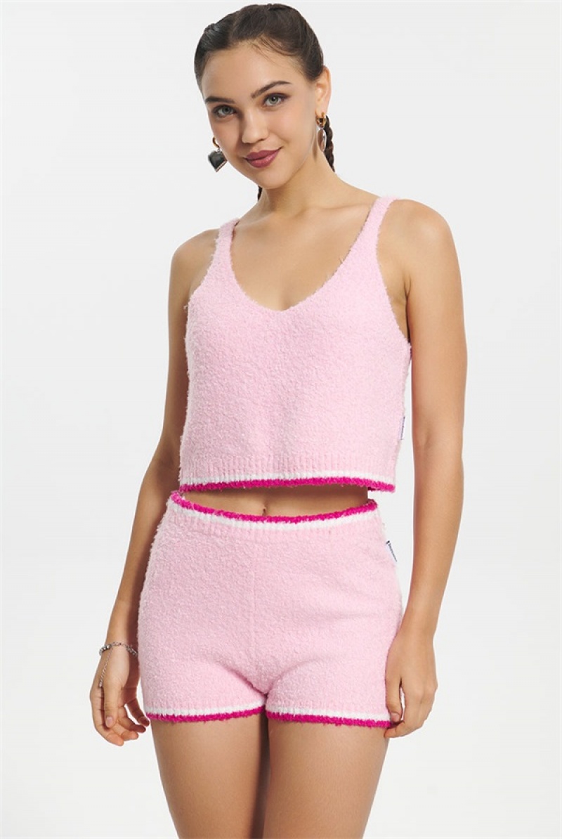 Juicy Couture Tipped Genser Tank Rosa | JC-SN651628