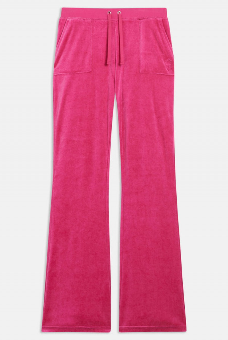 Juicy Couture Ultra Low Rise Bamboo Velour Heritage Pocketed Bottoms Rosa | JC-SN652155