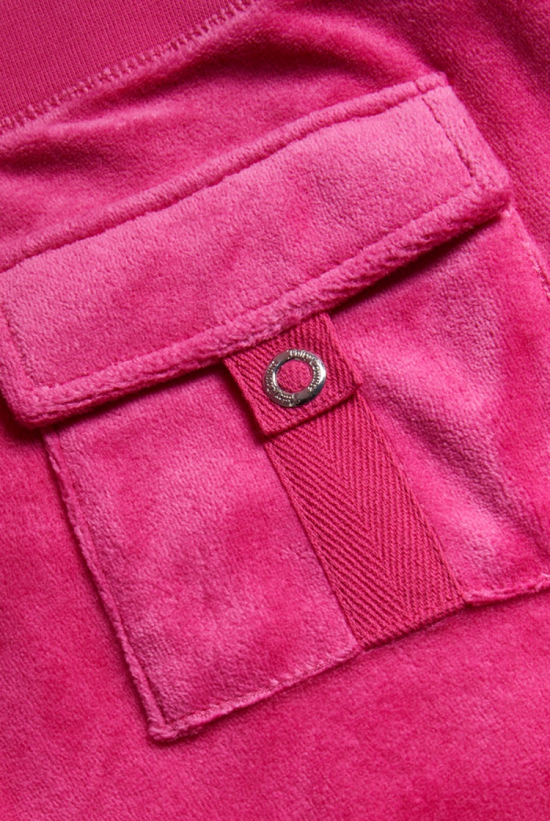 Juicy Couture Ultra Low Rise Bamboo Velour Heritage Pocketed Bottoms Rosa | JC-SN652155