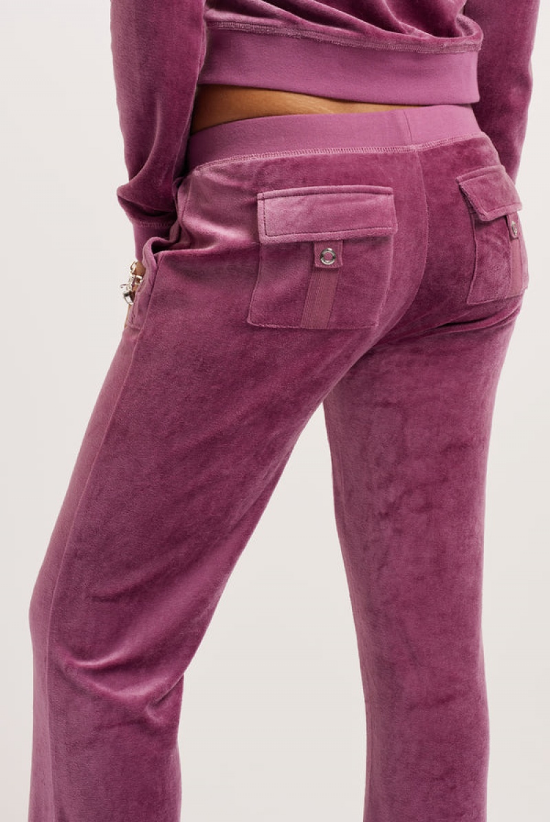 Juicy Couture Ultra Low Rise Bamboo Velour Heritage Pocketed Bottoms Lilla | JC-SN652157