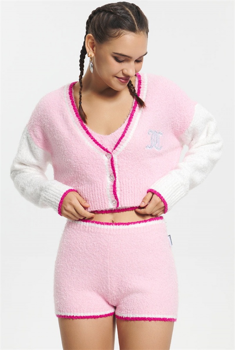 Juicy Couture Varsity Knit Cardigan Rosa | JC-SN651629