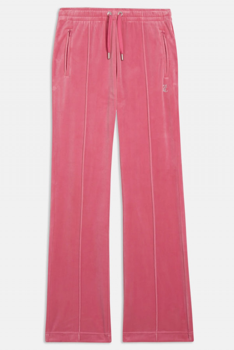 Juicy Couture Velour Diamante Tracksuit Bottom Rosa | JC-SN651976