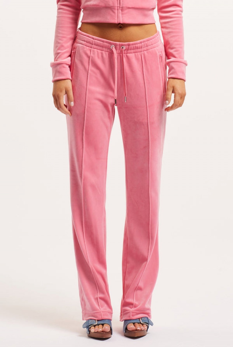 Juicy Couture Velour Diamante Tracksuit Bottom Rosa | JC-SN651976