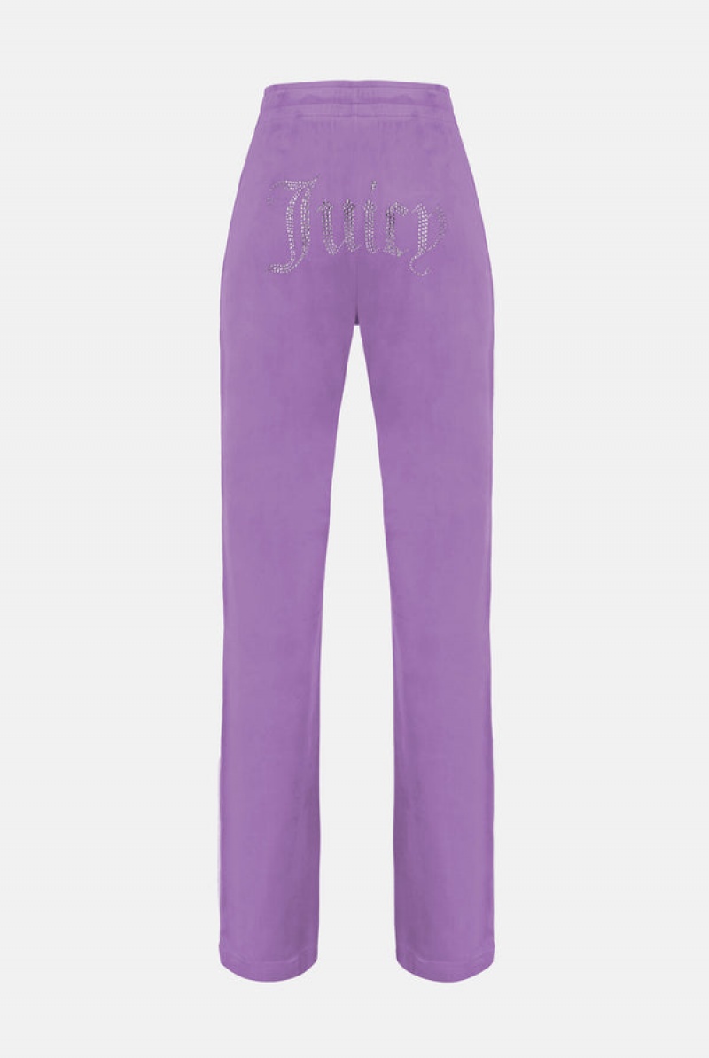 Juicy Couture Velour Diamante Tracksuit Bottom Lilla | JC-SN652082