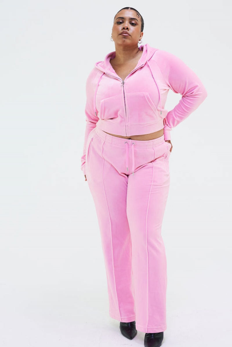 Juicy Couture Velour Diamante Tracksuit Bottom Rosa | JC-SN652106