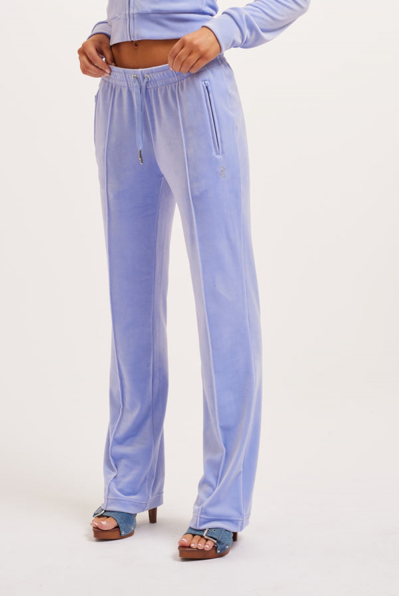 Juicy Couture Velour Diamante Tracksuit Bottom Blå | JC-SN652109