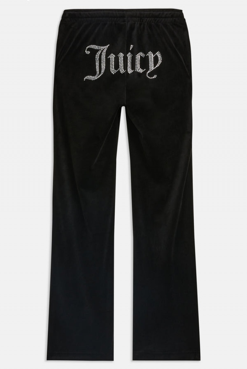 Juicy Couture Velour Diamante Tracksuit Bottom Svarte | JC-SN652150