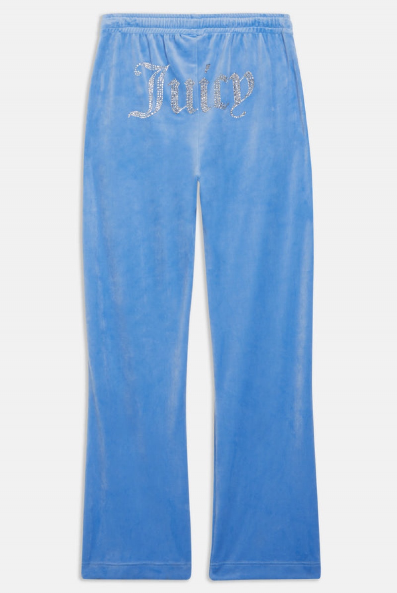 Juicy Couture Velour Diamante Tracksuit Bottom Blå | JC-SN652151