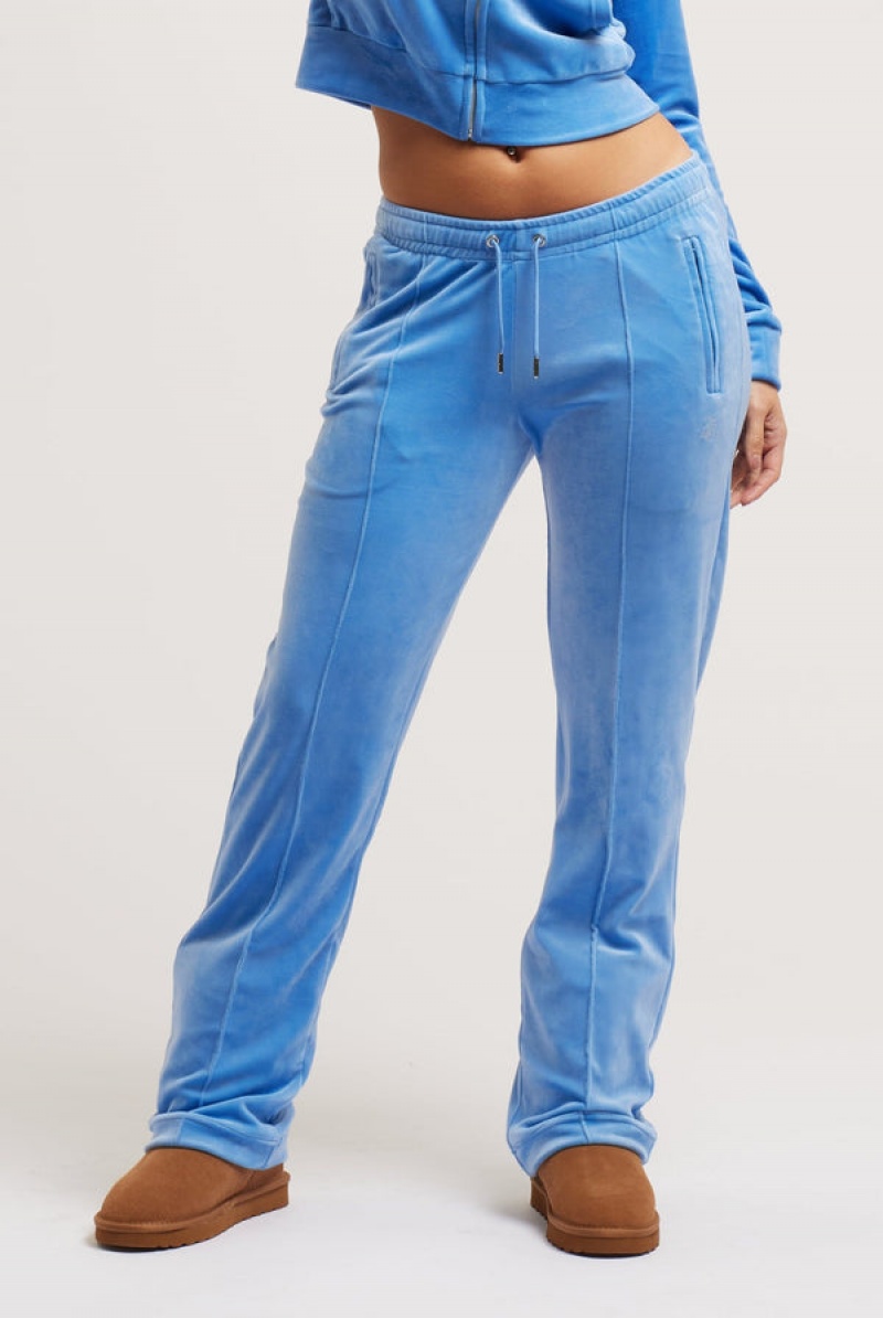 Juicy Couture Velour Diamante Tracksuit Bottom Blå | JC-SN652151