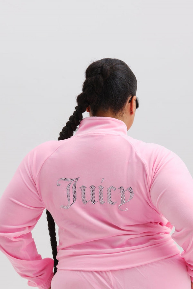 Juicy Couture Velour Diamante Tracktop Rosa | JC-SN652013