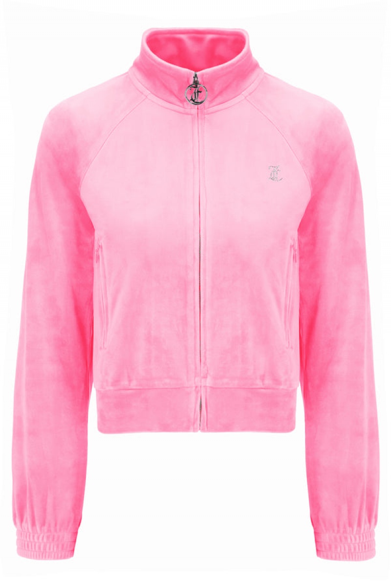 Juicy Couture Velour Diamante Tracktop Rosa | JC-SN652013