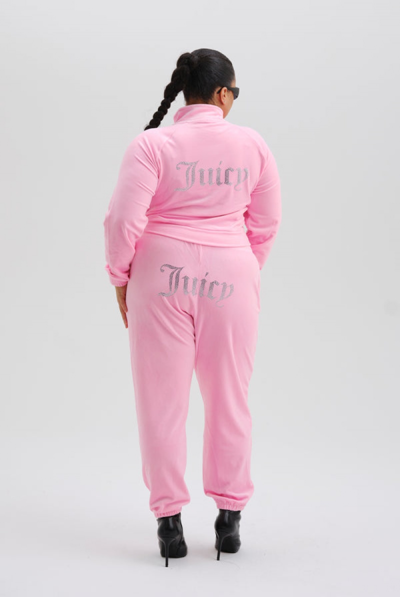 Juicy Couture Velour Diamante Tracktop Rosa | JC-SN652013