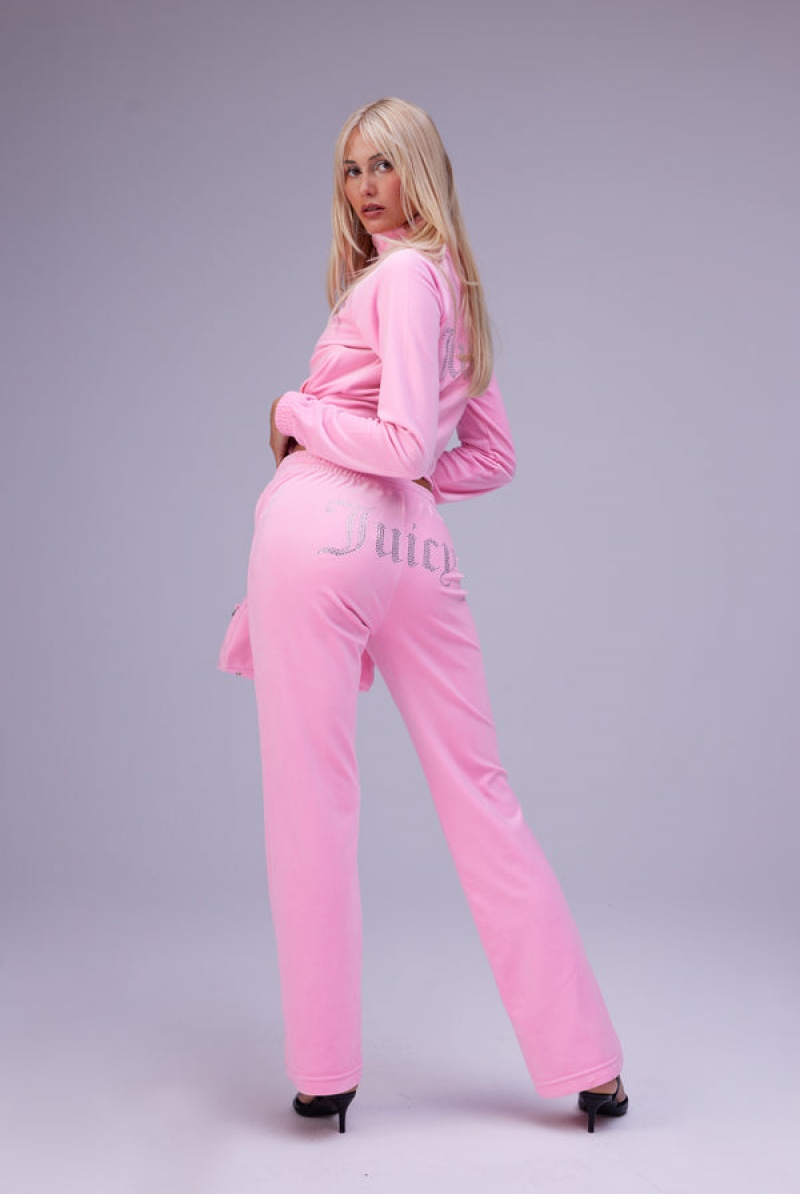 Juicy Couture Velour Diamante Tracktop Rosa | JC-SN652013