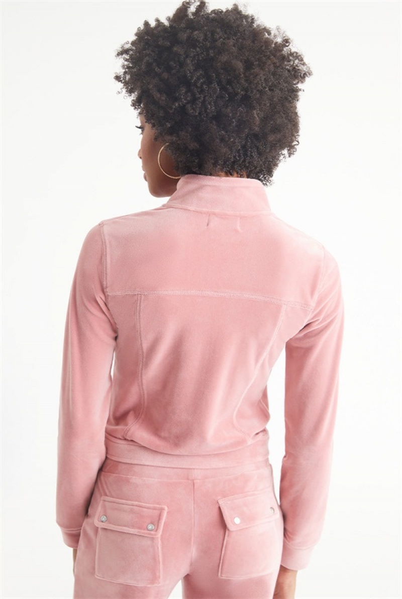 Juicy Couture Velour Moto Jacket Rosa | JC-SN651534