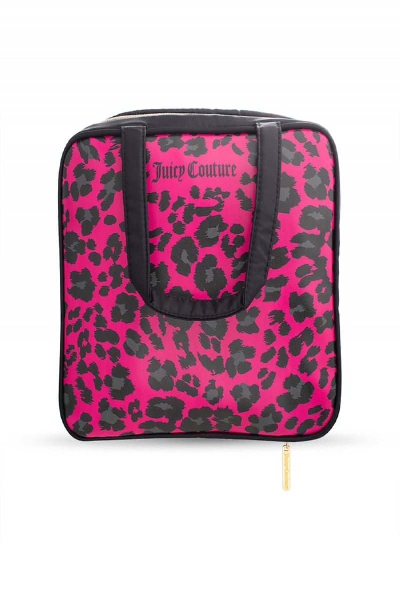 Juicy Couture Weekender Makeup Bag Fuchsia Leopard | JC-SN651912